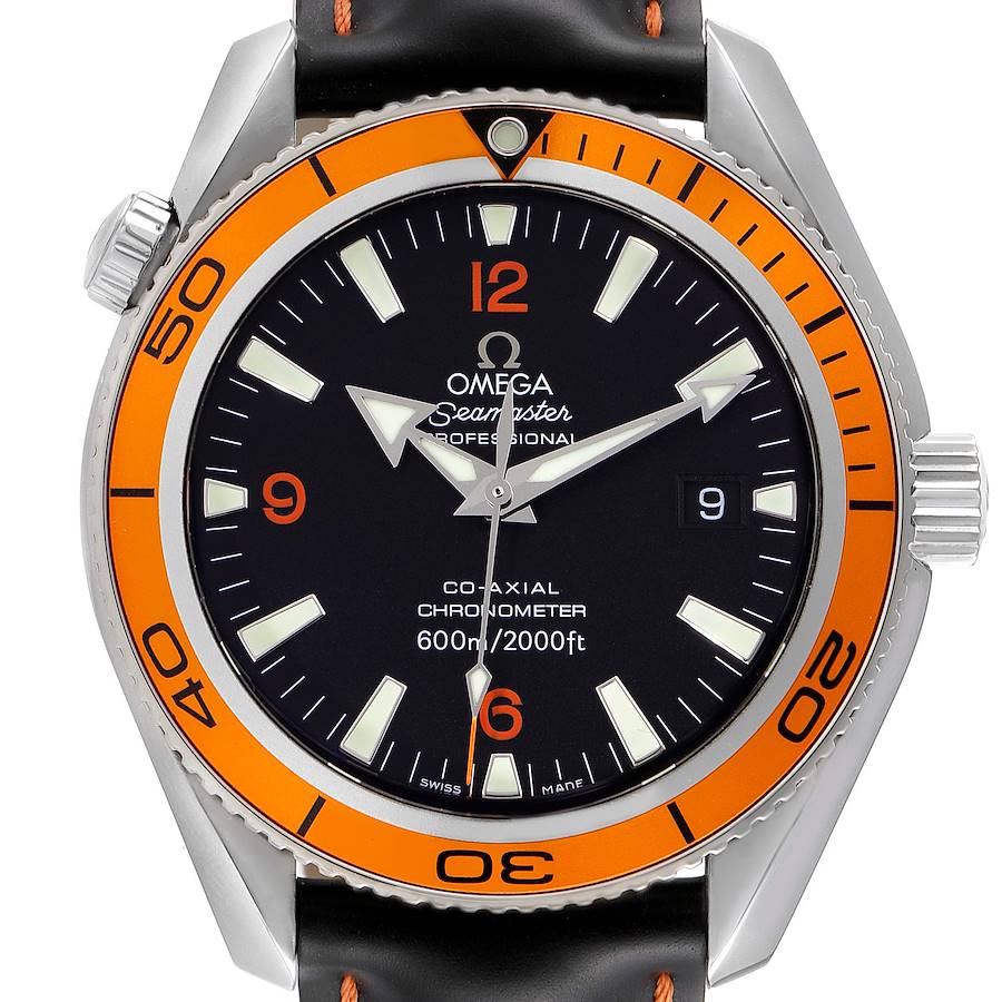 Omega Seamaster Planet Ocean Orange Bezel Steel Watch 2209.50.00 SwissWatchExpo