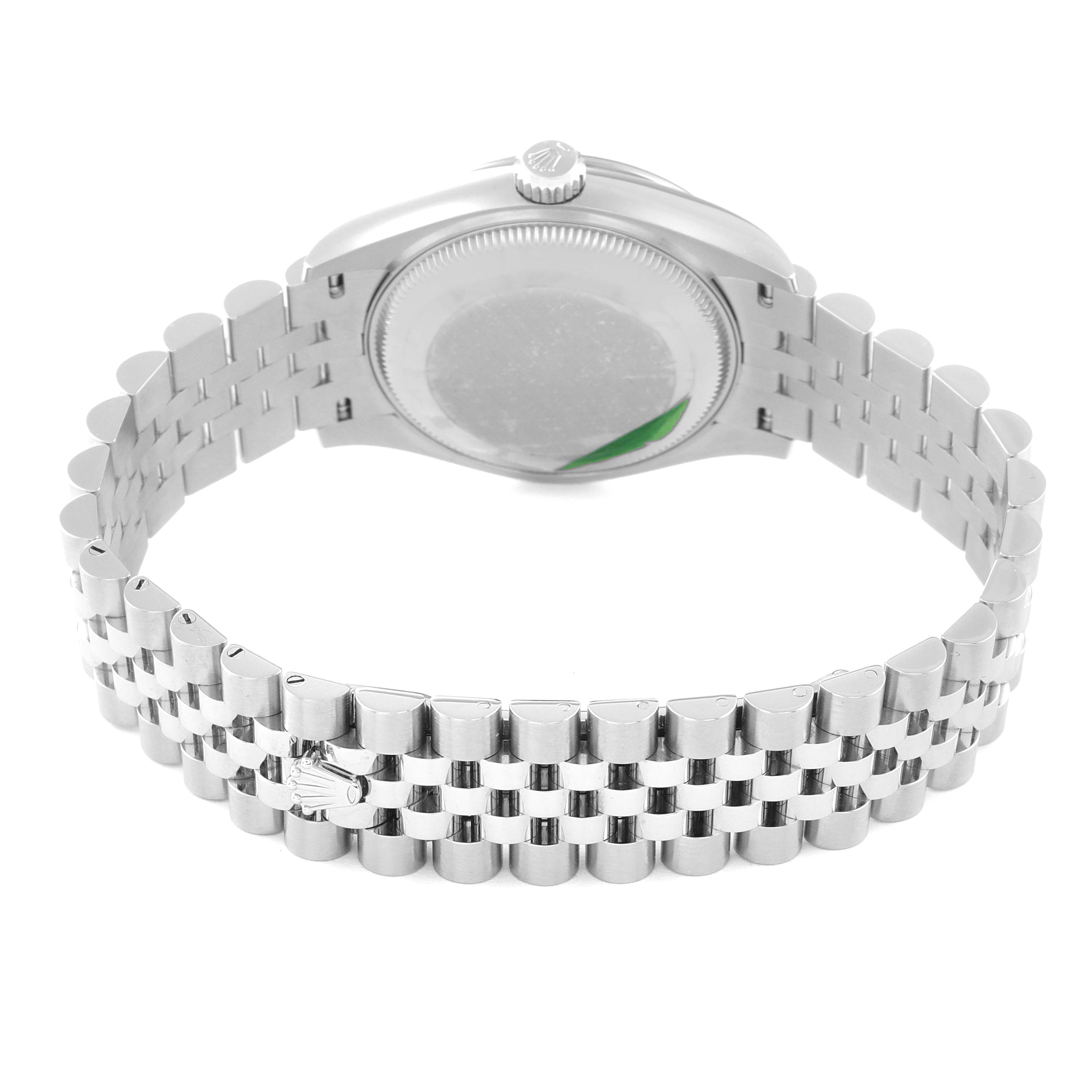 This image shows the back of the case and the bracelet of a Rolex Mid-Size 278274 Women
s Stainless Steel Silver Dial 278274 Women
s Stainless Steel Silver Dial model watch.