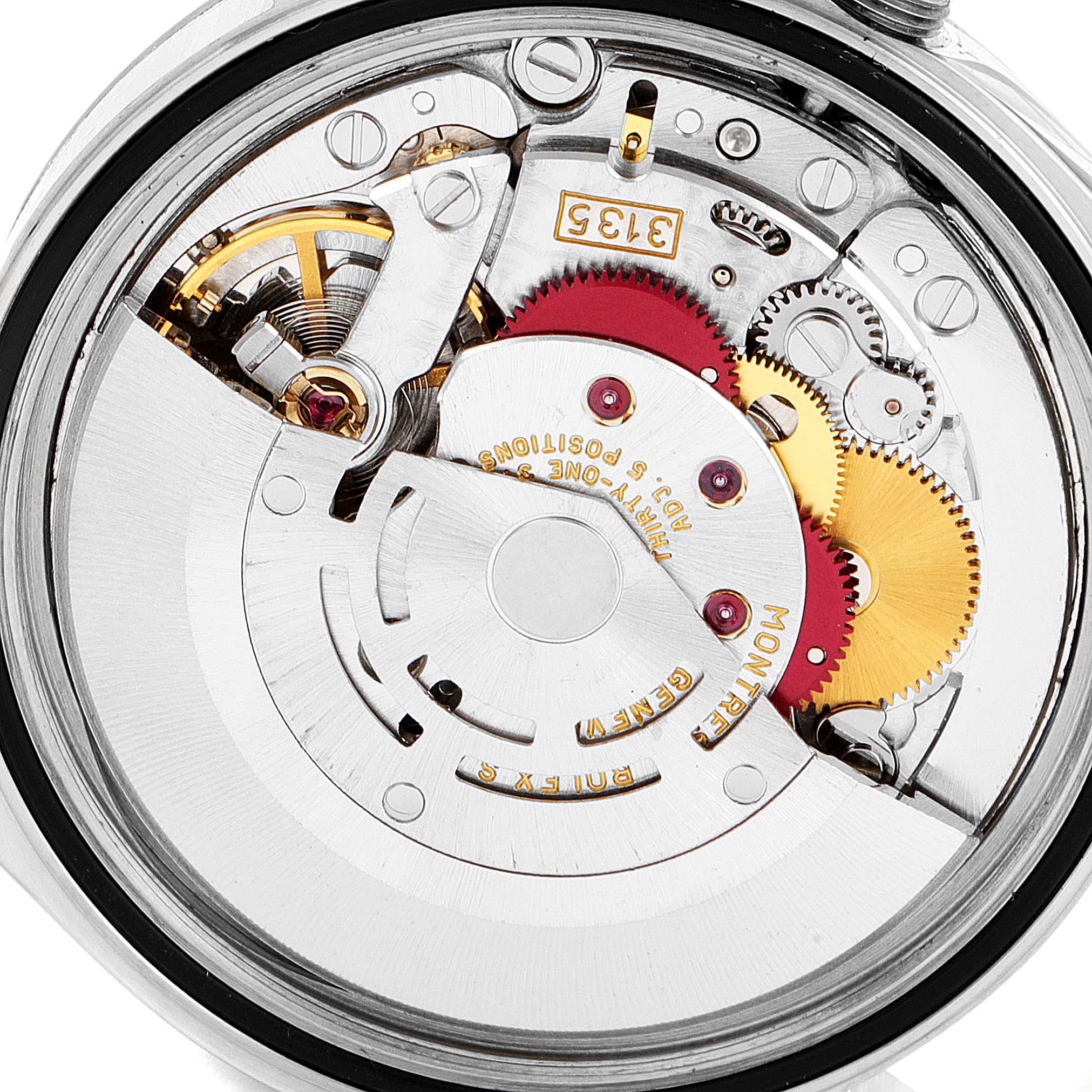 This image shows the movement mechanism of a Rolex Datejust 16233 Men
s Steel and Gold (two tone) Champagne Dial 16233 Men
s Steel and Gold (two tone) Champagne Dial watch, viewed from the back and highlighting the intricate gears and components.