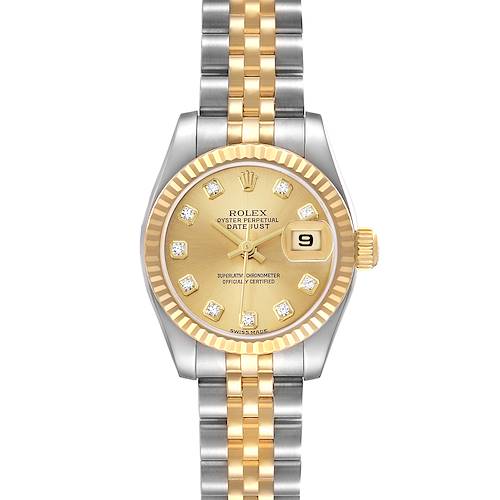 Photo of Rolex Datejust Steel Yellow Gold Diamond Dial Ladies Watch 179173