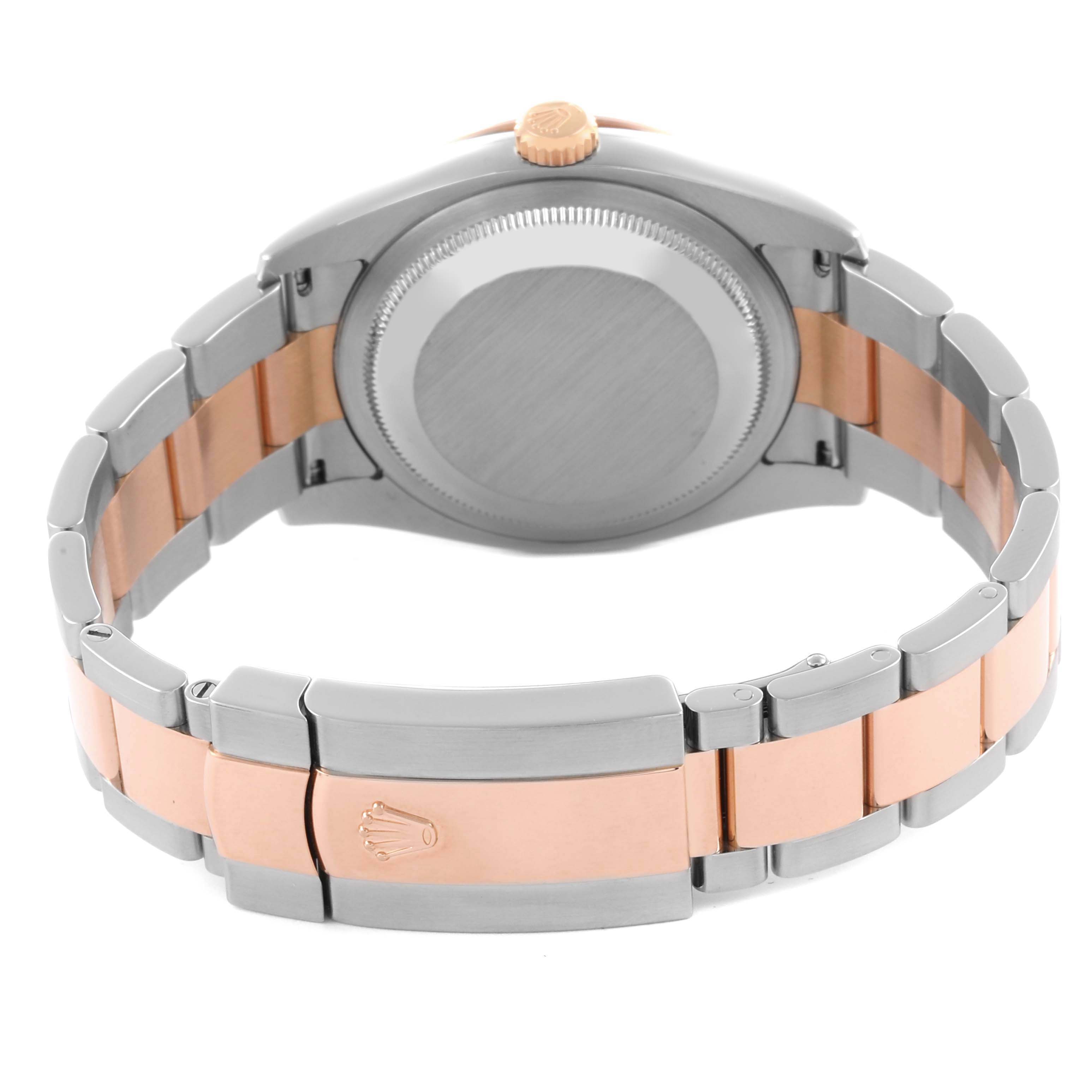 The image shows the back view of the Rolex Turn-o-Graph 116261 Men's Steel and Gold (two tone) Black Dial 116261 Men's Steel and Gold (two tone) Black Dial, highlighting the case back and bracelet clasp.