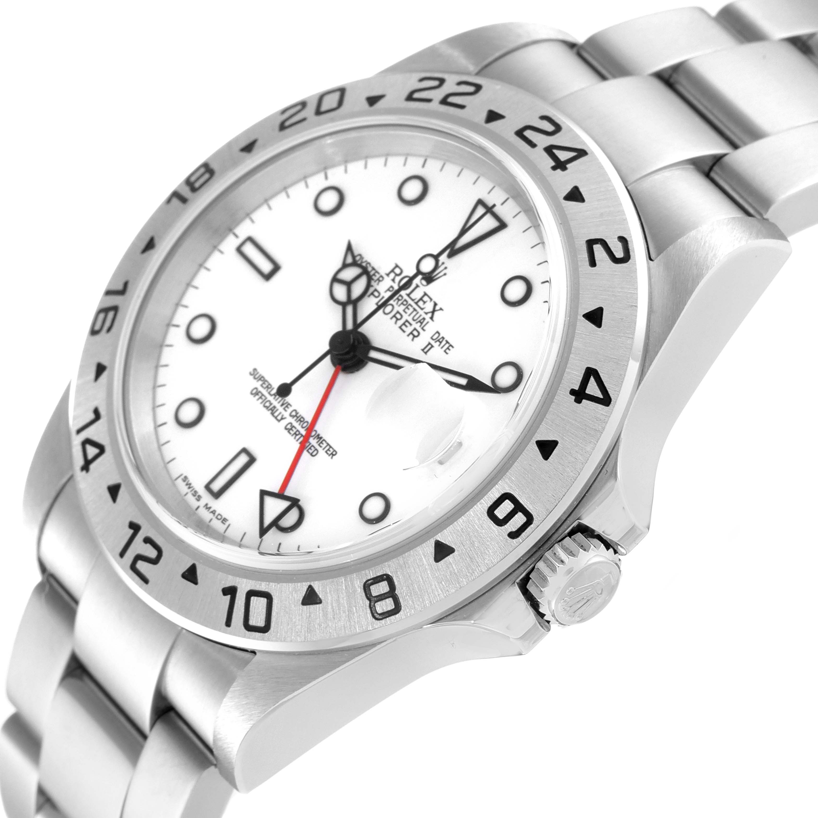 The image shows a close-up side angle of a Rolex Explorer 16570 Men
s Stainless Steel White Dial 16570 Men
s Stainless Steel White Dial watch, highlighting the bezel, dial, and part of the bracelet.