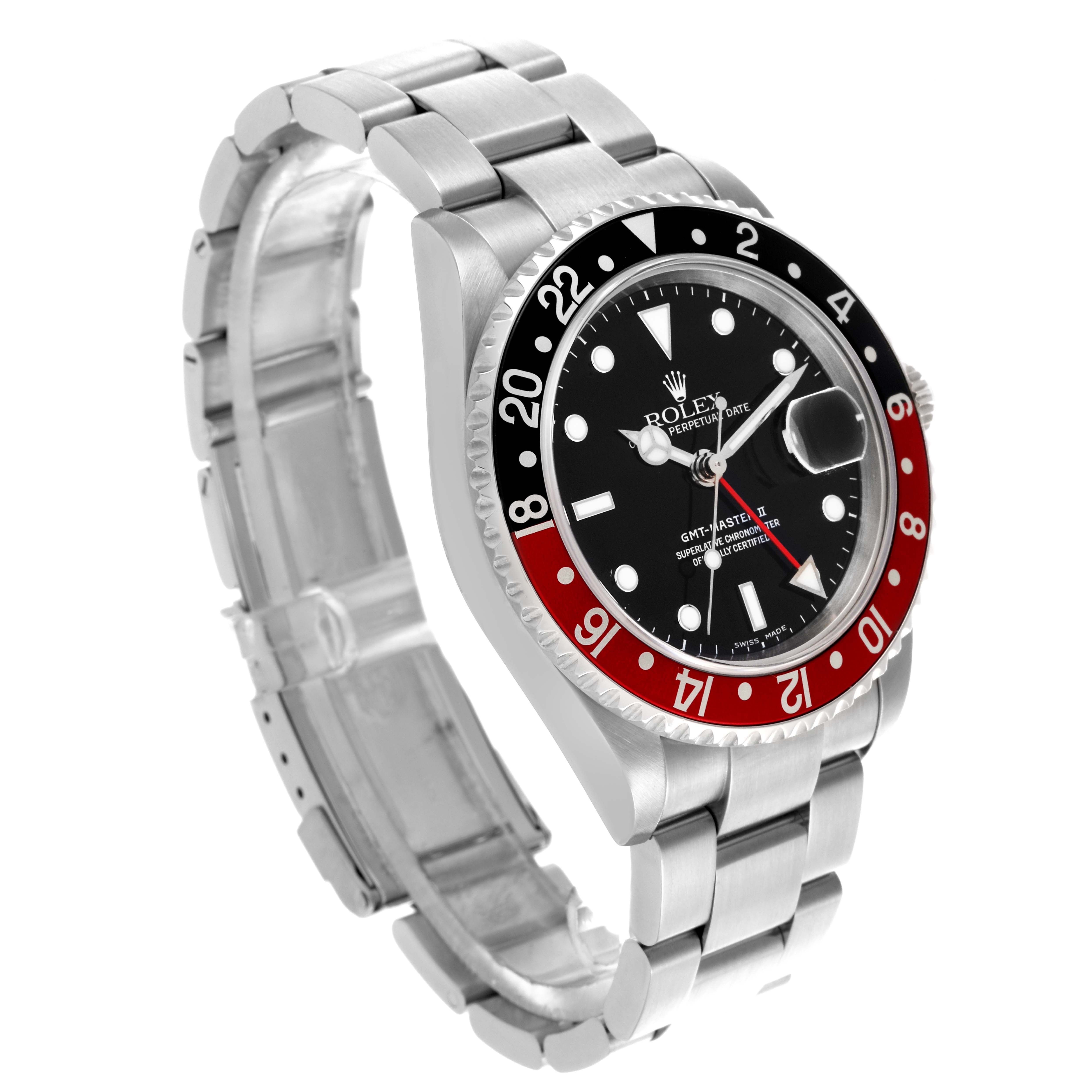 The Rolex GMT-Master 16710 Men
s Stainless Steel Black Dial 16710 Men
s Stainless Steel Black Dial is shown at a three-quarter front angle, highlighting the bezel, dial, and bracelet.