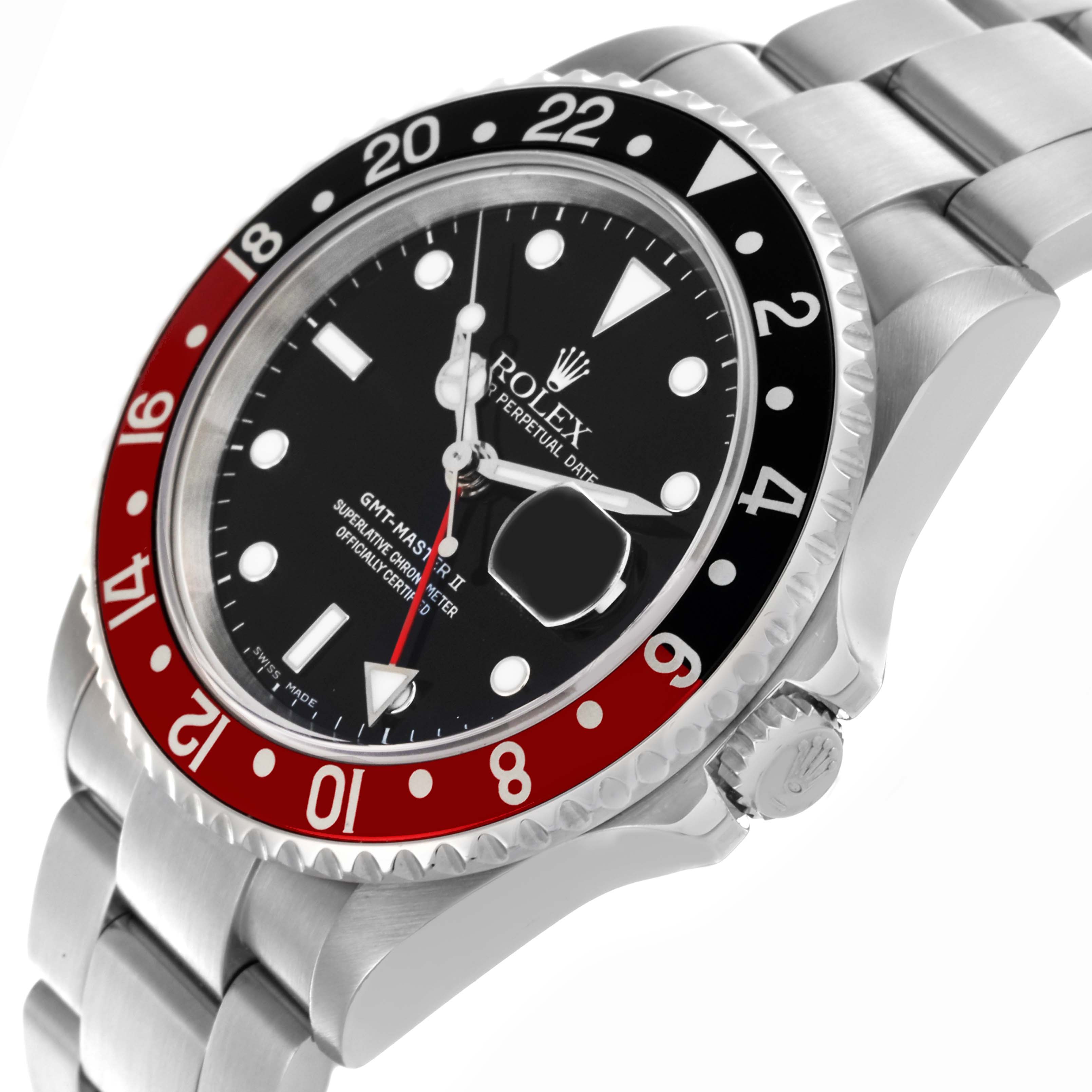 The Rolex GMT-Master 16710 Men
s Stainless Steel Black Dial 16710 Men
s Stainless Steel Black Dial model is shown at an angled view, highlighting the bezel, dial, and bracelet.