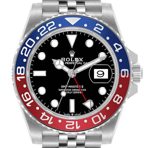 Photo of Rolex GMT Master II Blue Red Pepsi Bezel Steel Mens Watch 126710 Box Card