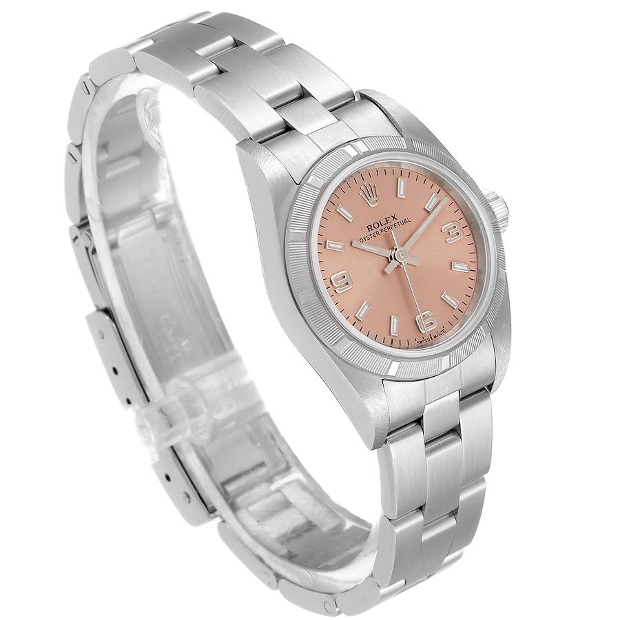 Rolex Oyster Perpetual Salmon Dial Steel Ladies Watch 76030