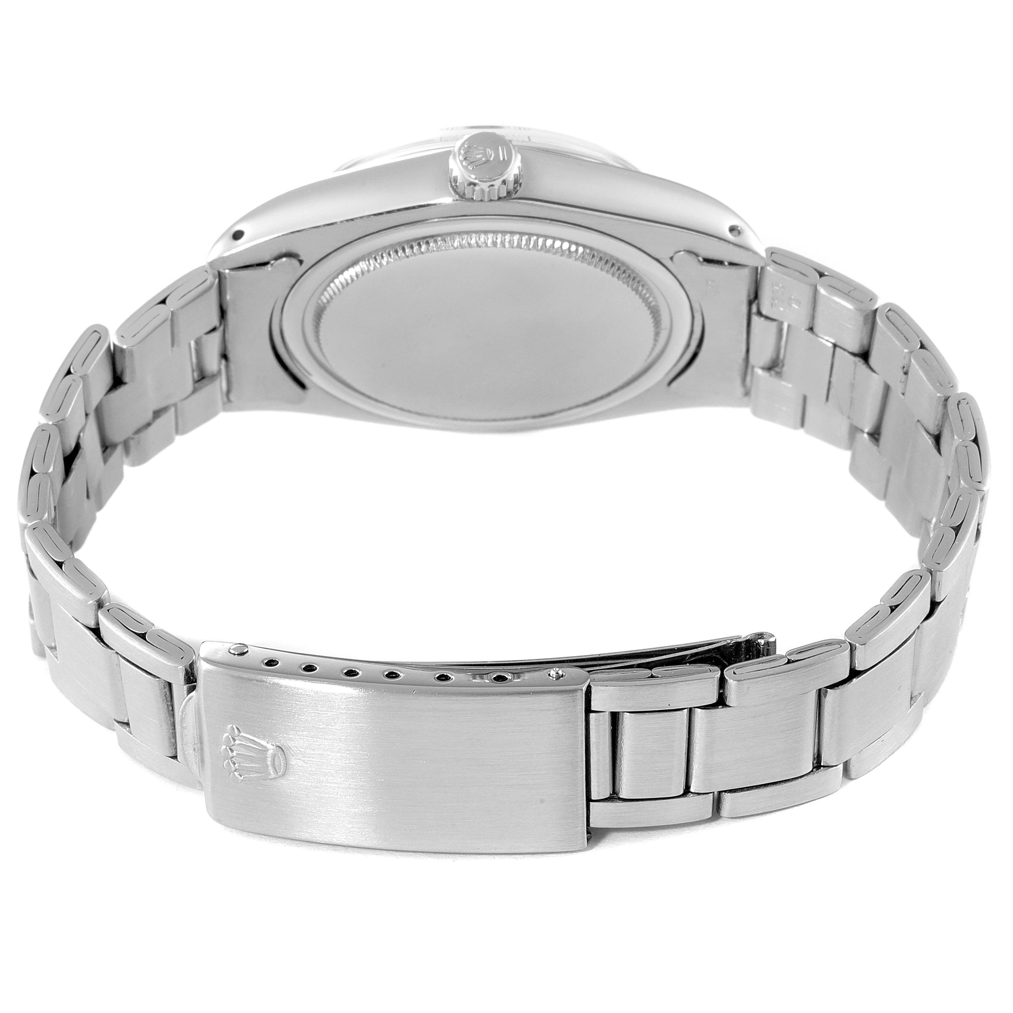 The image shows the back case, bracelet, and clasp of a Rolex Vintage Collection 6694 Men's Stainless Steel Silver Dial 6694 Men's Stainless Steel Silver Dial watch from a rear angle.