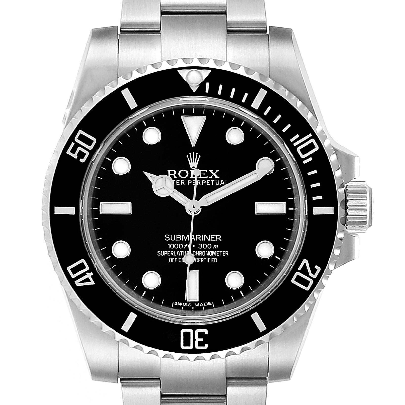 Rolex Submariner 40mm Black Dial Ceramic Bezel Steel Watch 114060 Box ...