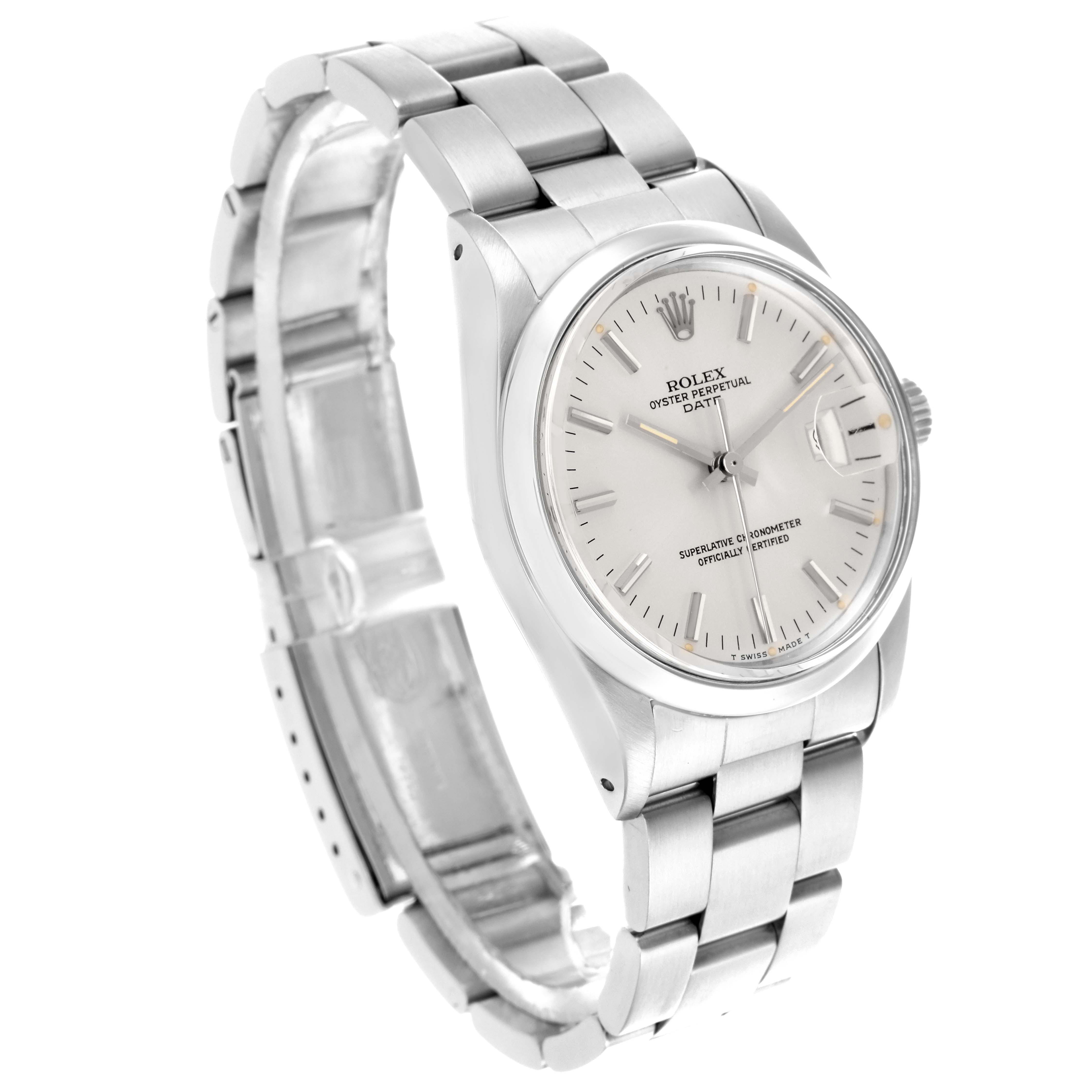 The Rolex Vintage Collection 15000 Men's Stainless Steel Silver Dial 15000 Men's Stainless Steel Silver Dial watch is shown from a three-quarter angle, displaying its face, case, and bracelet.