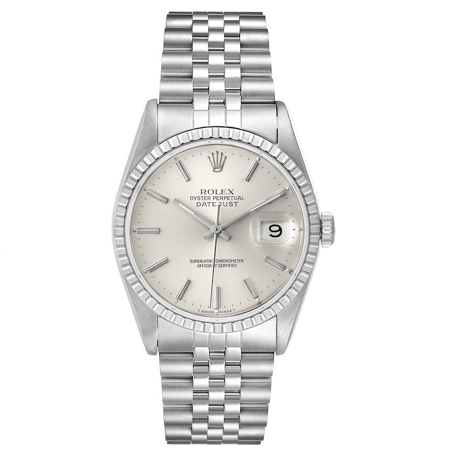 Rolex Datejust Silver Dial Jubilee Bracelet Steel Mens Watch 16220 ...