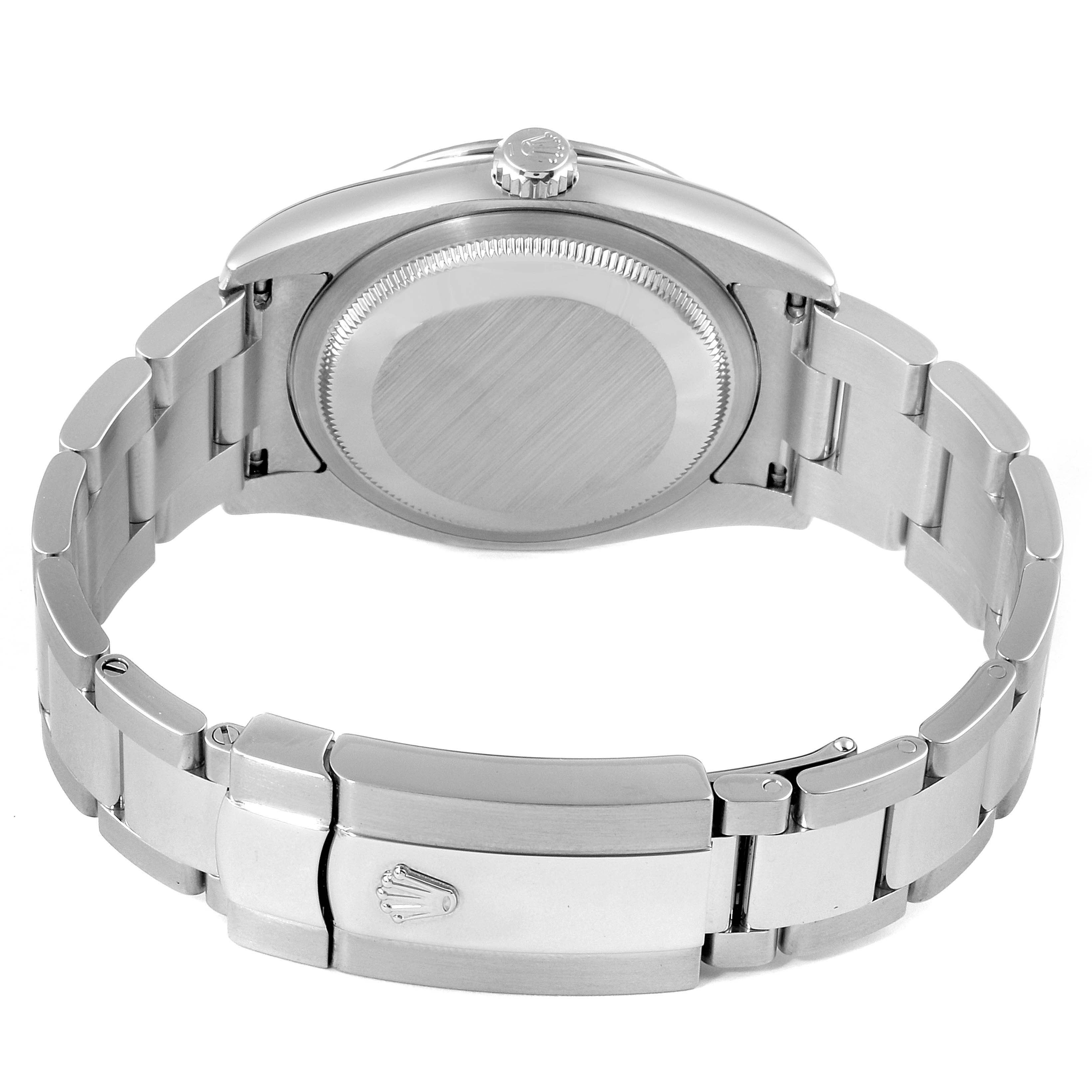 The image shows the back view of a Rolex Turn-o-Graph 116264 Men's Stainless Steel Black Dial 116264 Men's Stainless Steel Black Dial watch, focusing on the case back, crown, and bracelet with clasp.