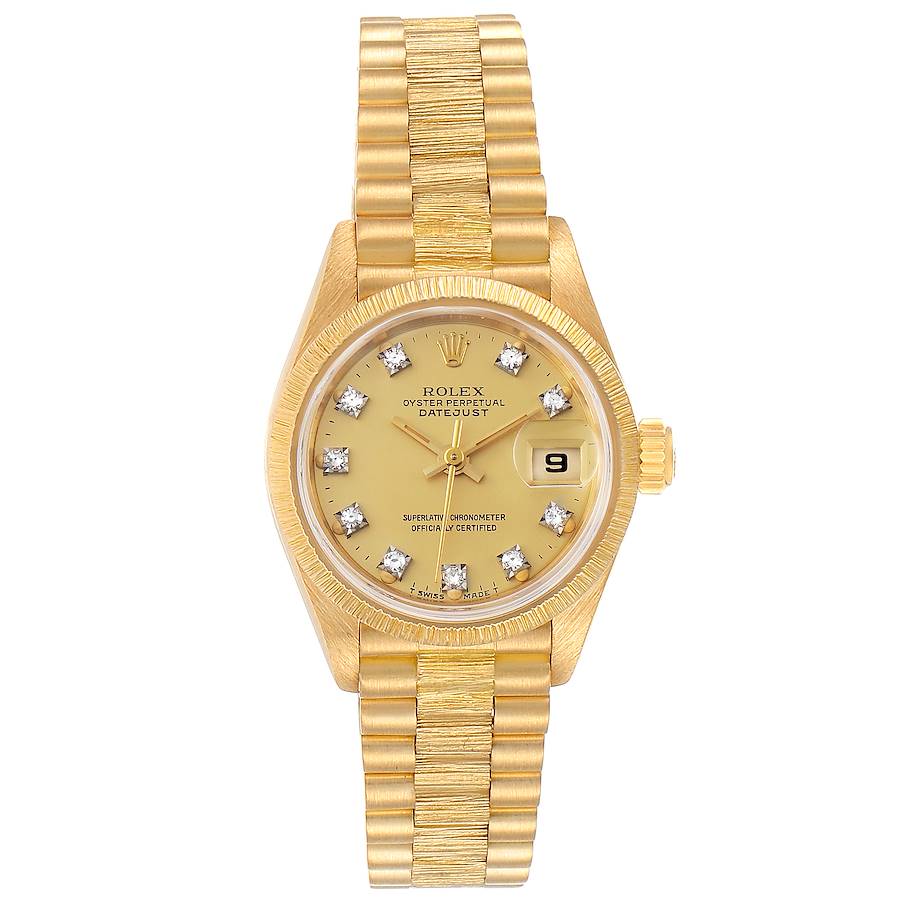 Rolex 26MM Lady President Factory Diamond Datejust 18 Karat Yellow Gold  Watch –