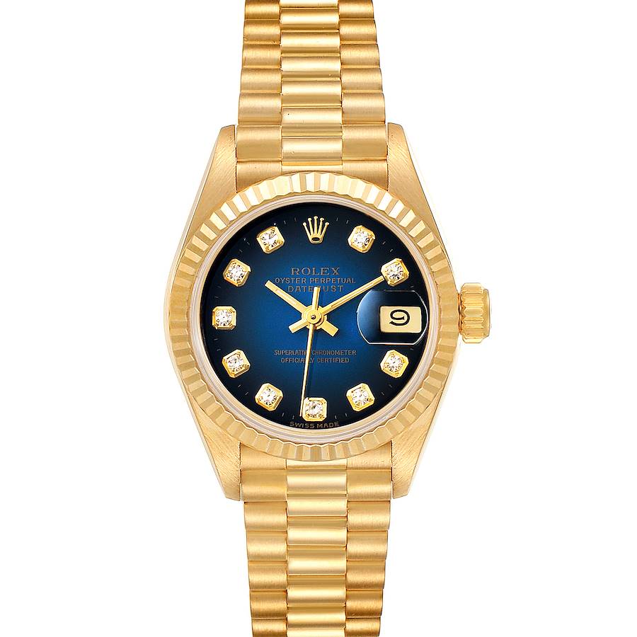Rolex President Yellow Gold Vignette Diamond Dial Ladies Watch 69178 SwissWatchExpo