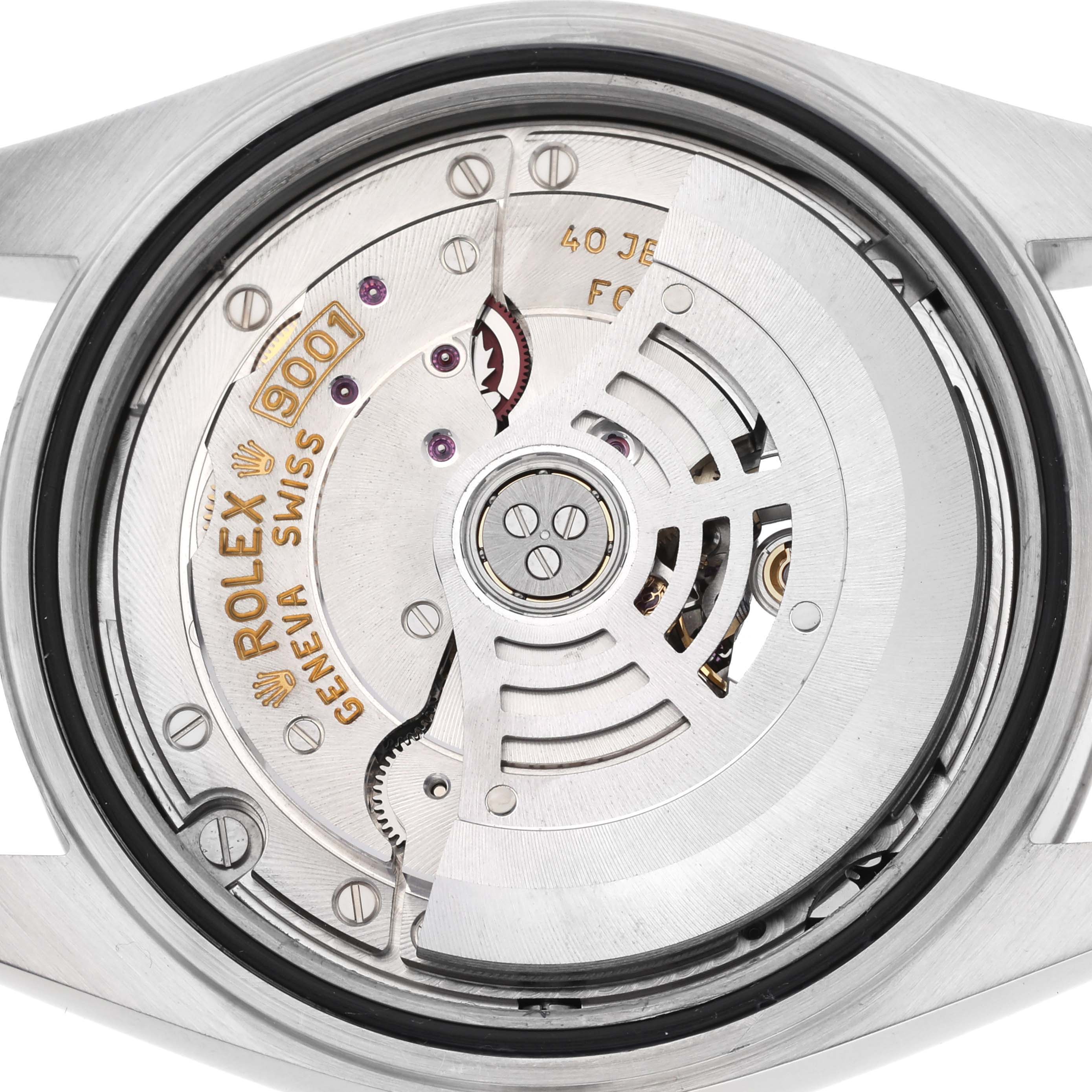 The image shows the movement and rotor of the Rolex Sky-Dweller 326934 Men's Stainless Steel Blue Dial 326934 Men's Stainless Steel Blue Dial watch from a rear angle.