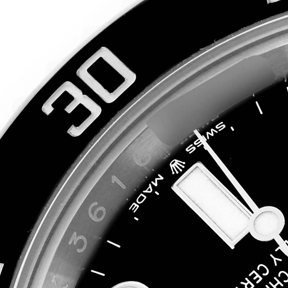 The image shows a close-up of the bezel and dial of a Rolex Submariner 126610LN Men's Stainless Steel Black Dial 126610LN Men's Stainless Steel Black Dial, featuring the "30" marker and part of the hour hand.