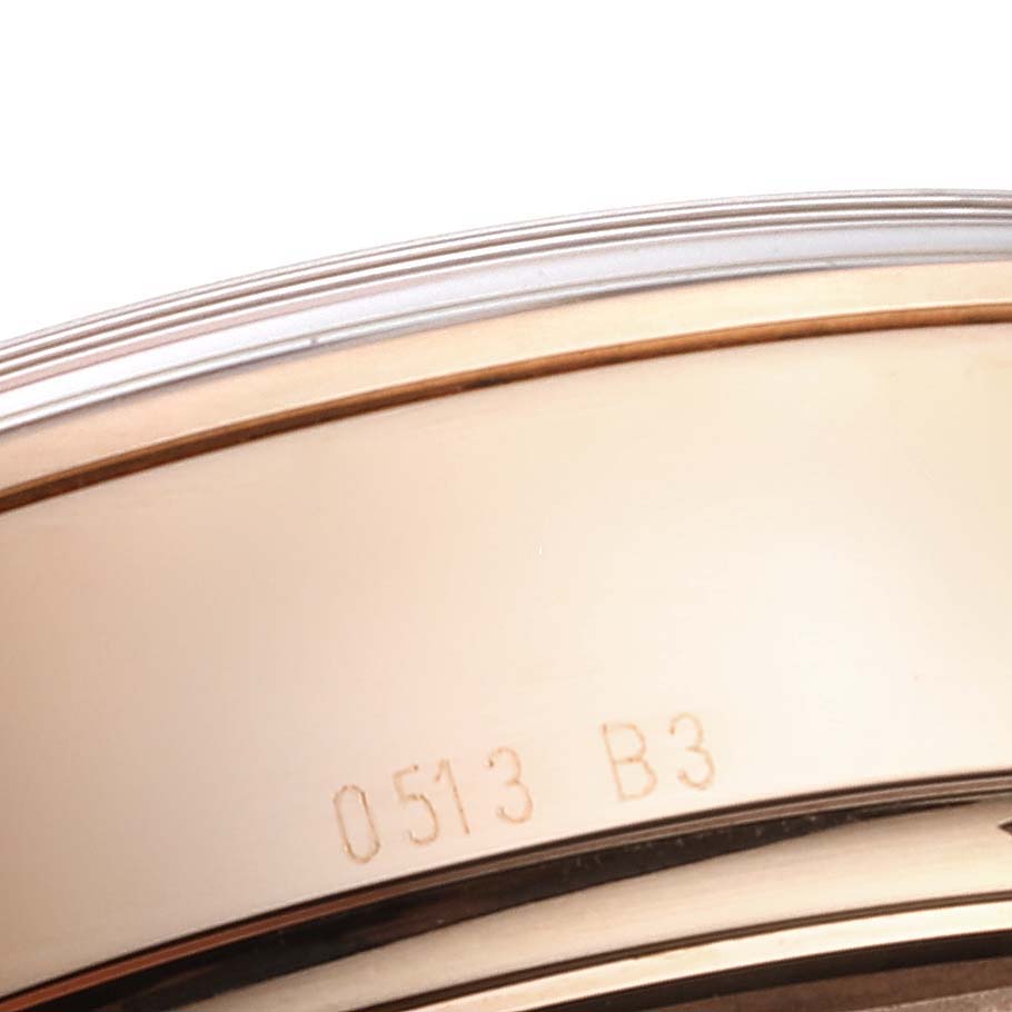 The image shows a close-up of the case back and serial number on a Breitling Transocean RB0510U4-BB63BKLD Men's Rose Gold Black Dial RB0510U4-BB63BKLD Men's Rose Gold Black Dial watch.