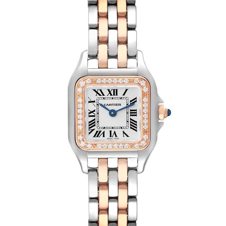 Cartier Panthere Small Steel Rose Gold Diamond Ladies Watch W3PN0006 Card SwissWatchExpo