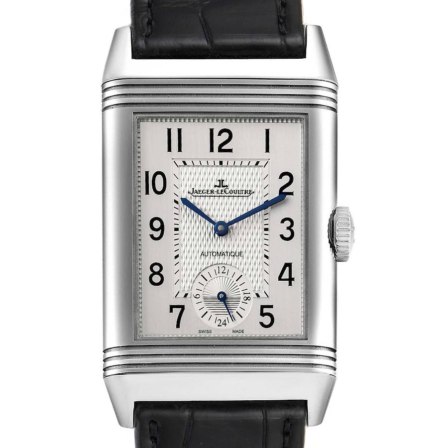 Jaeger LeCoultre Reverso Duo Day Night Steel Mens Watch 215.8.S9 Q3838420 SwissWatchExpo