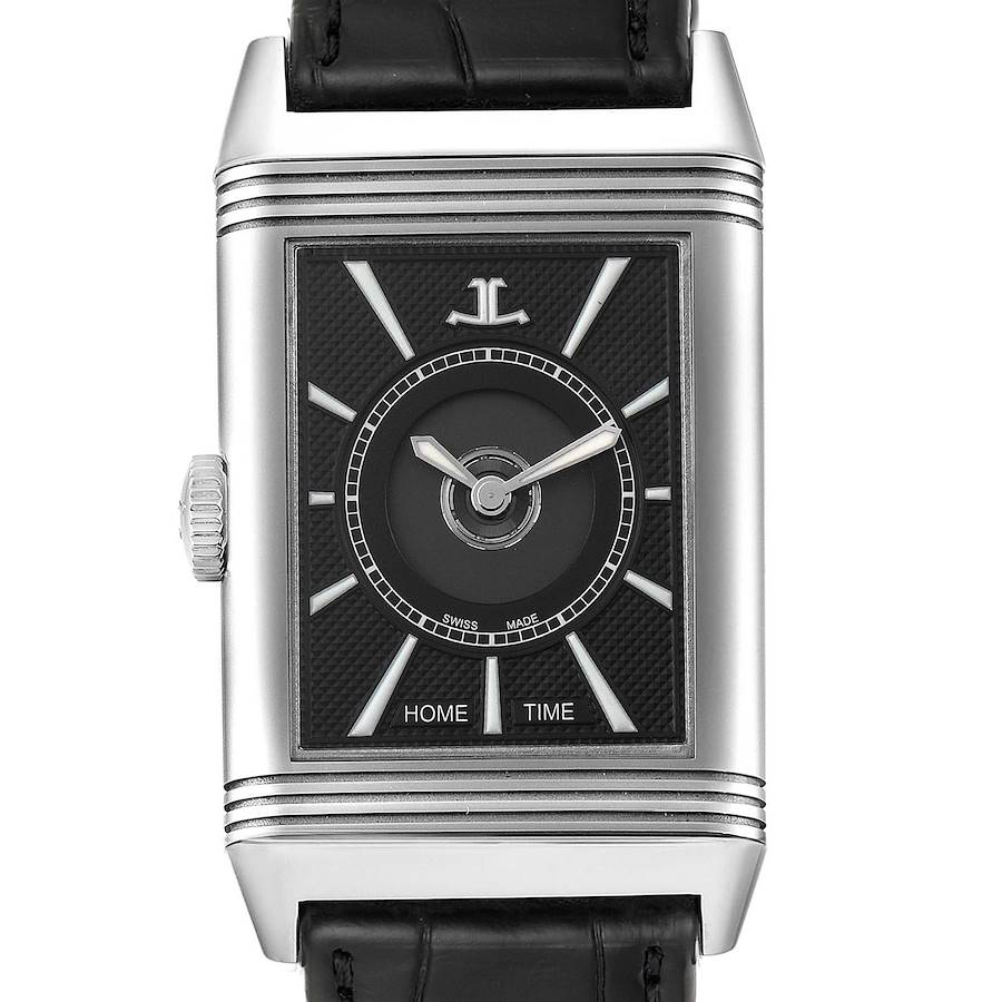 Jaeger LeCoultre Reverso Duo Day Night Steel Mens Watch 215.8.S9