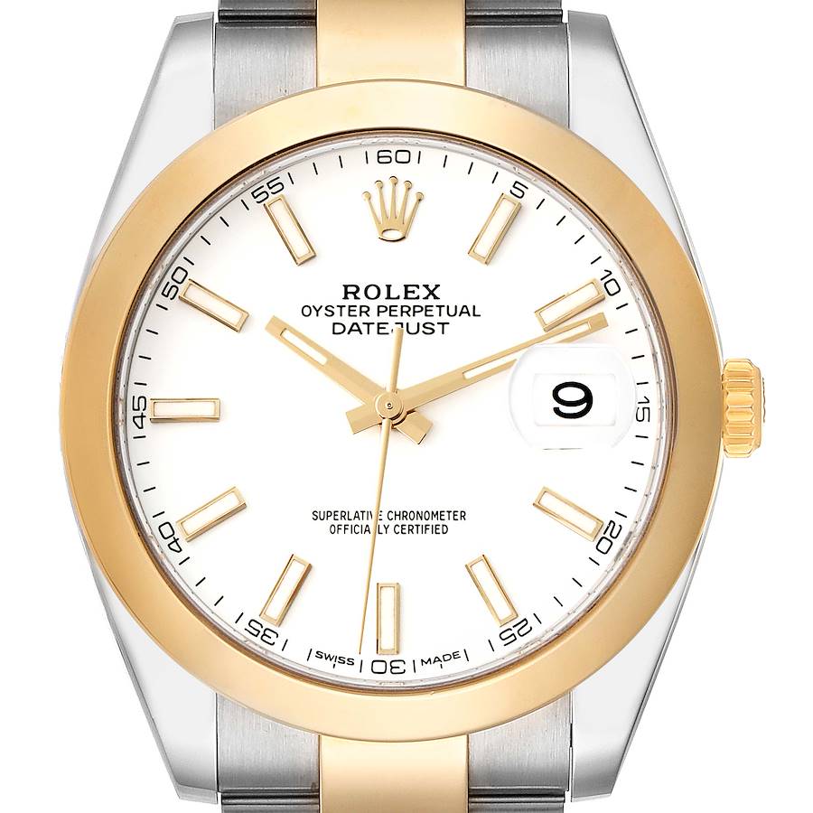 Rolex Datejust 41 Steel Yellow Gold Domed Bezel Mens Watch 126303 SwissWatchExpo