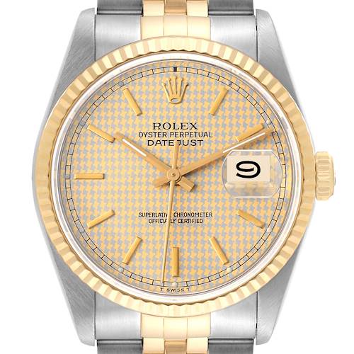 Photo of NOT FOR SALE Rolex Datejust Houndstooth Dial Steel Yellow Gold Mens Watch 16233 PARTIAL PAYMENT