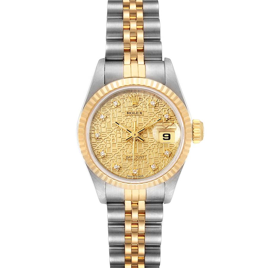 Rolex Datejust Jubilee Dial Steel Yellow Gold Diamond Ladies Watch 69173 SwissWatchExpo