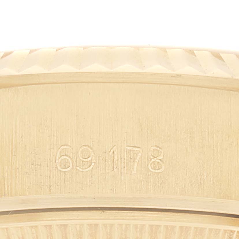 The image shows the side view of the case with the etched model number 69178 on the President model by Rolex.