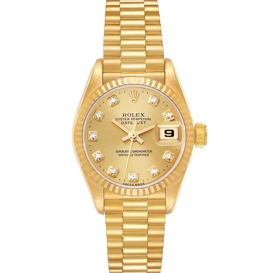 Rolex Datejust President Diamond Dial Yellow Gold Ladies Watch 69178 SwissWatchExpo