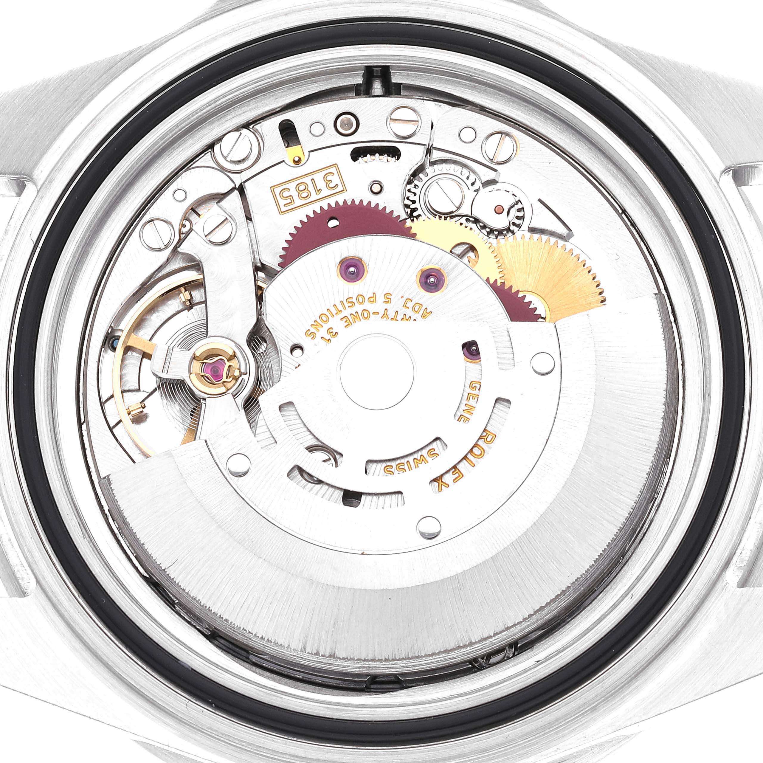 This image shows the movement mechanism of a Rolex GMT-Master 16710 Men's Stainless Steel Black Dial 16710 Men's Stainless Steel Black Dial watch from a top-down angle.