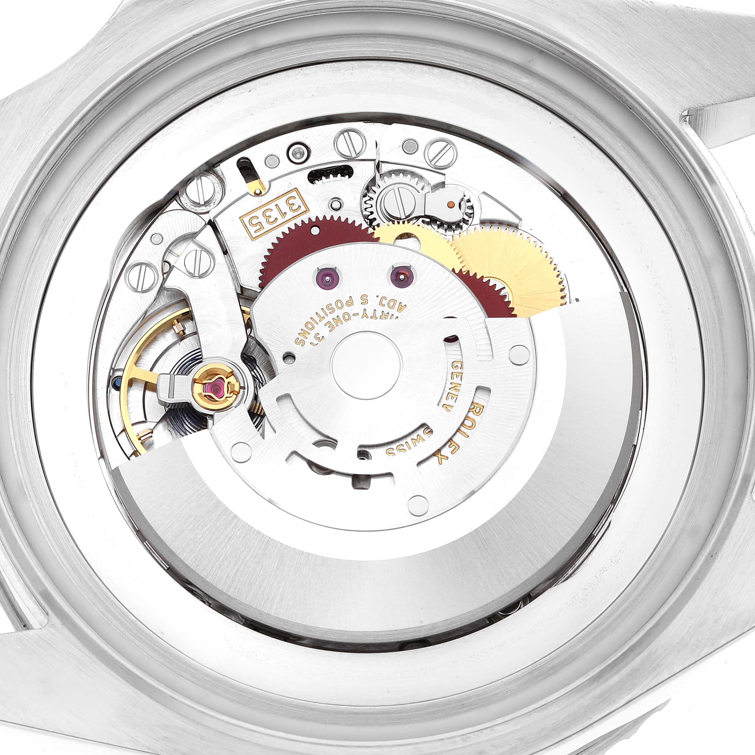 This image shows a close-up of the movement mechanism inside the Rolex Sea-Dweller 116660 Men's Stainless Steel Blue Dial 116660 Men's Stainless Steel Blue Dial watch.