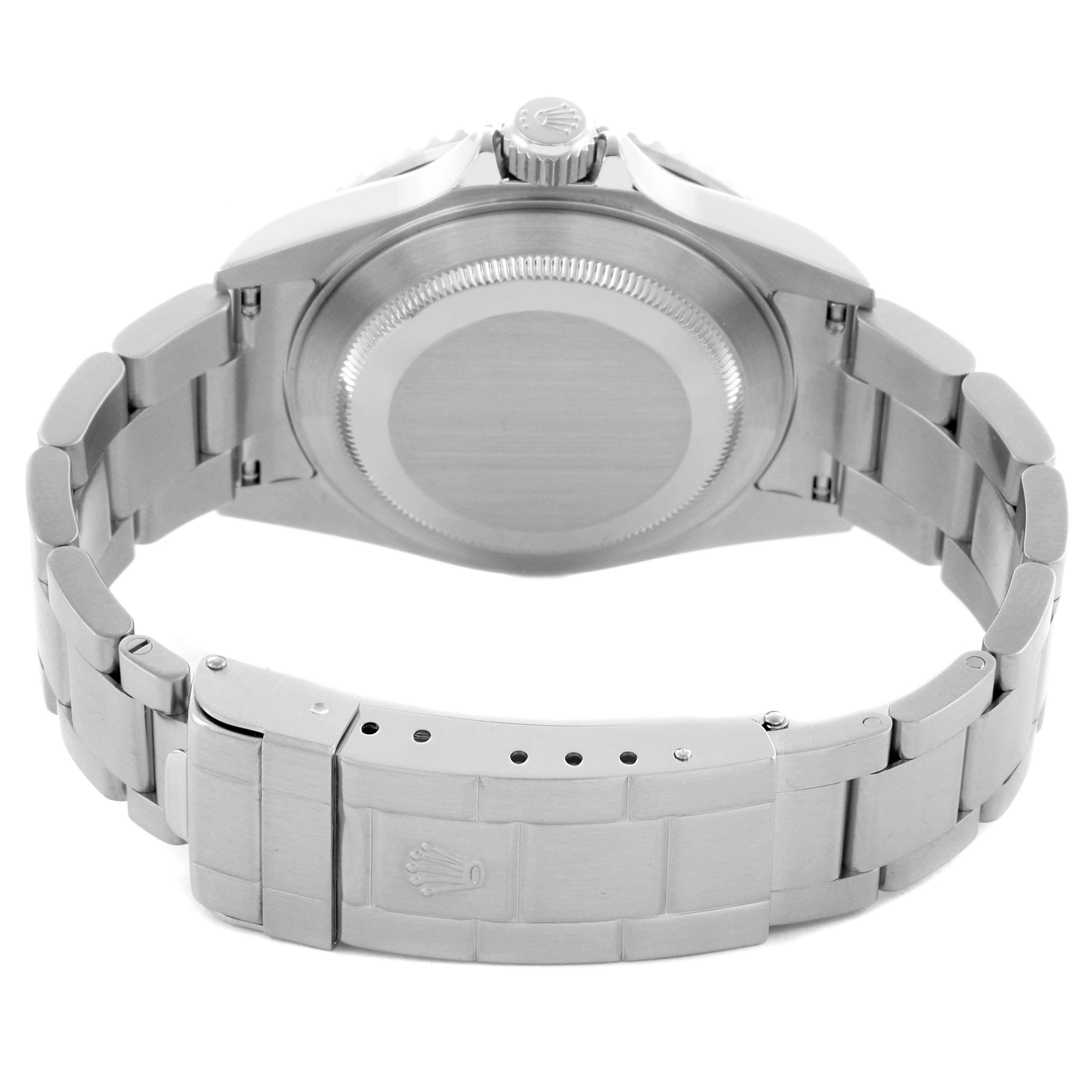 The image shows the back and bracelet of a Rolex Submariner 16610 T Men's Stainless Steel Black Dial 16610 T Men's Stainless Steel Black Dial watch, including the clasp and case back.