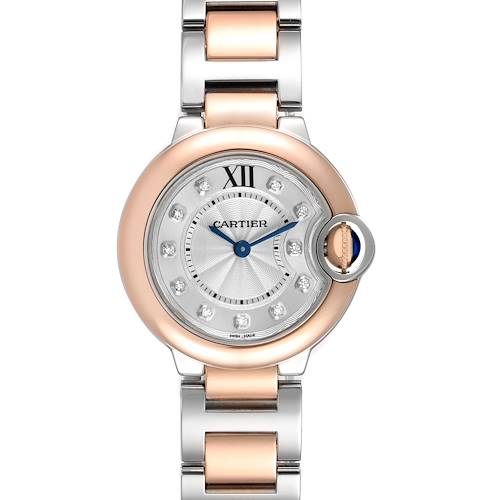 Photo of Cartier Ballon Bleu 28 Steel Rose Gold Diamond Ladies Watch W3BB0005