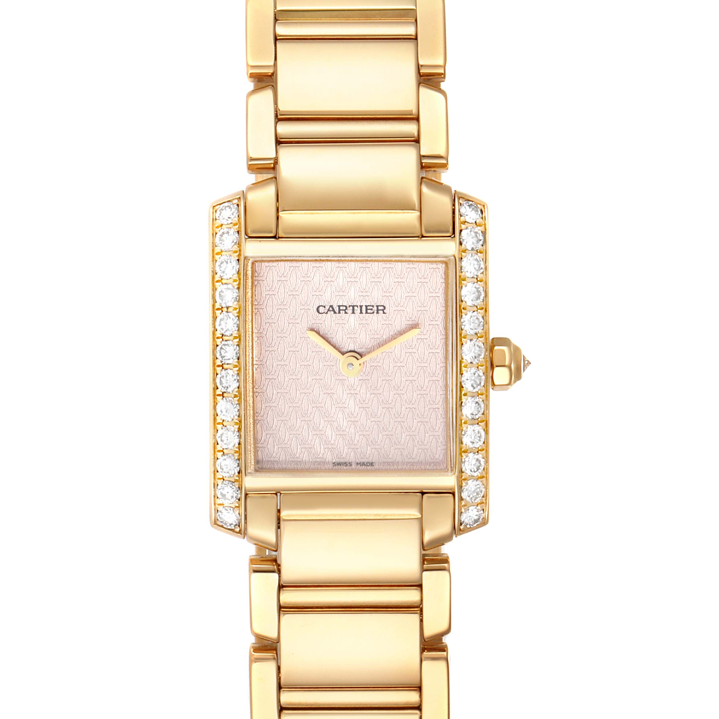 Cartier Tank Francaise Ladies W4TA0008 White Gold Diamond Bezel