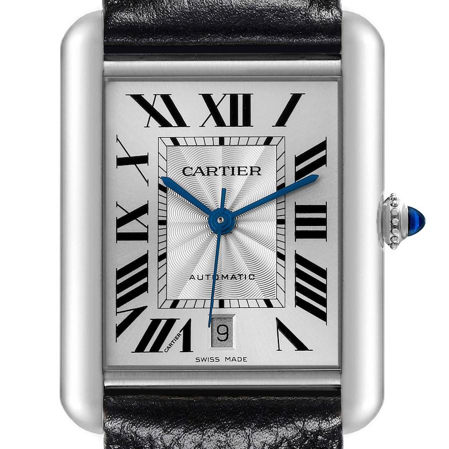 Cartier Tank Must Large Steel Silver Dial Mens Watch WSTA0040 Box Card SwissWatchExpo