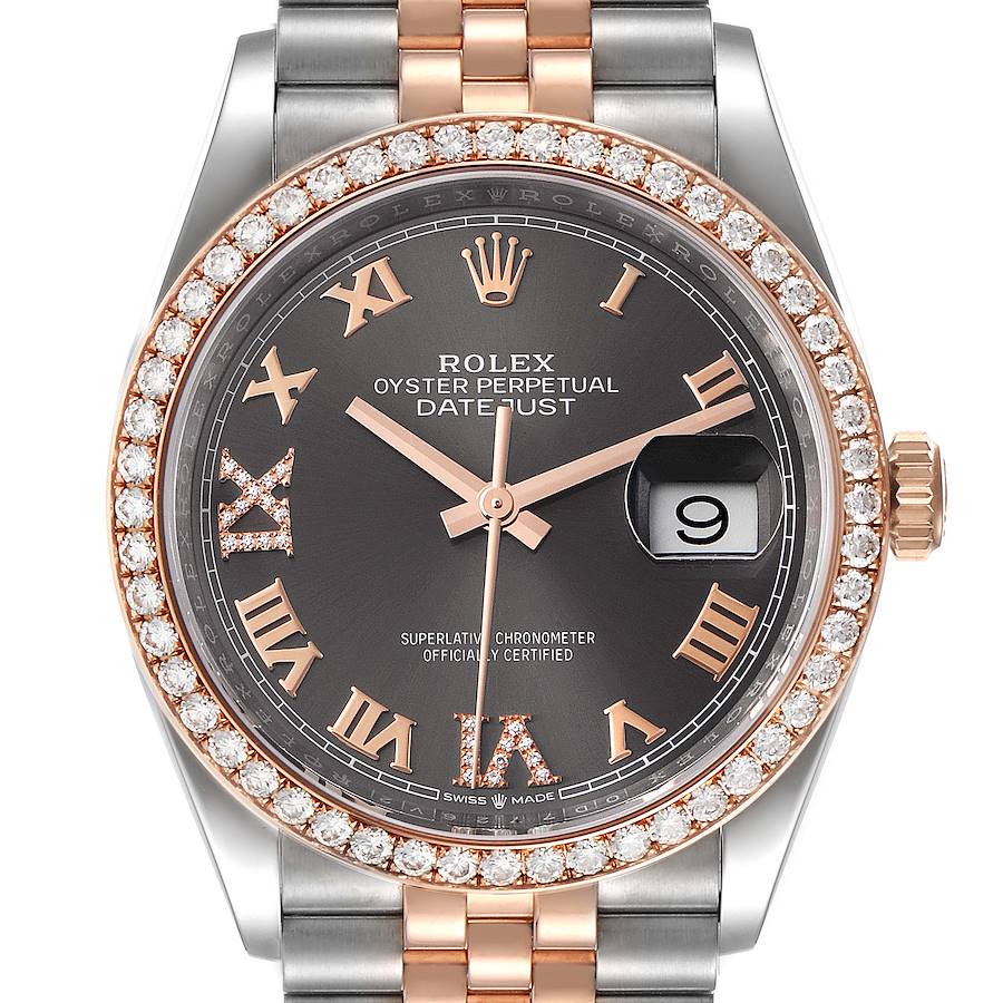 Rolex Datejust 36 Steel Rose Gold Diamond Unisex Watch 126281 Unworn SwissWatchExpo