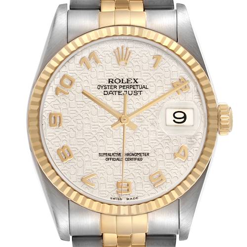 Photo of Rolex Datejust 36 Steel Yellow Gold Ivory Dial Mens Watch 16233