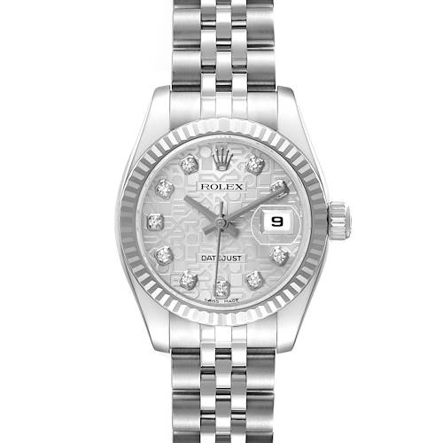 Photo of Rolex Datejust Steel White Gold Silver Diamond Dial Ladies Watch 179174