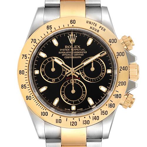 Photo of NOT FOR SALE -- Rolex Daytona Steel Yellow Gold Black Dial Mens Watch 116523 Box Card -- PARTIAL PAYMENT