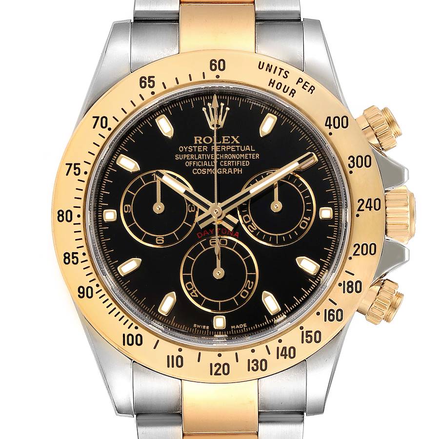 NOT FOR SALE -- Rolex Daytona Steel Yellow Gold Black Dial Mens Watch 116523 Box Card -- PARTIAL PAYMENT SwissWatchExpo
