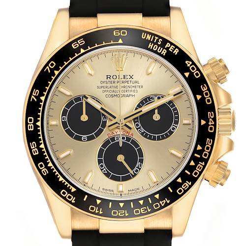 Photo of Rolex Daytona Yellow Gold Champagne Dial Mens Watch 126518 Box Card