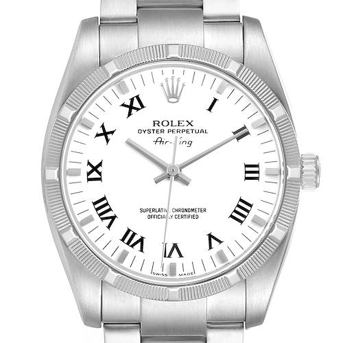Photo of Rolex Oyster Perpetual Air King White Dial Steel Mens Watch 114210 Card