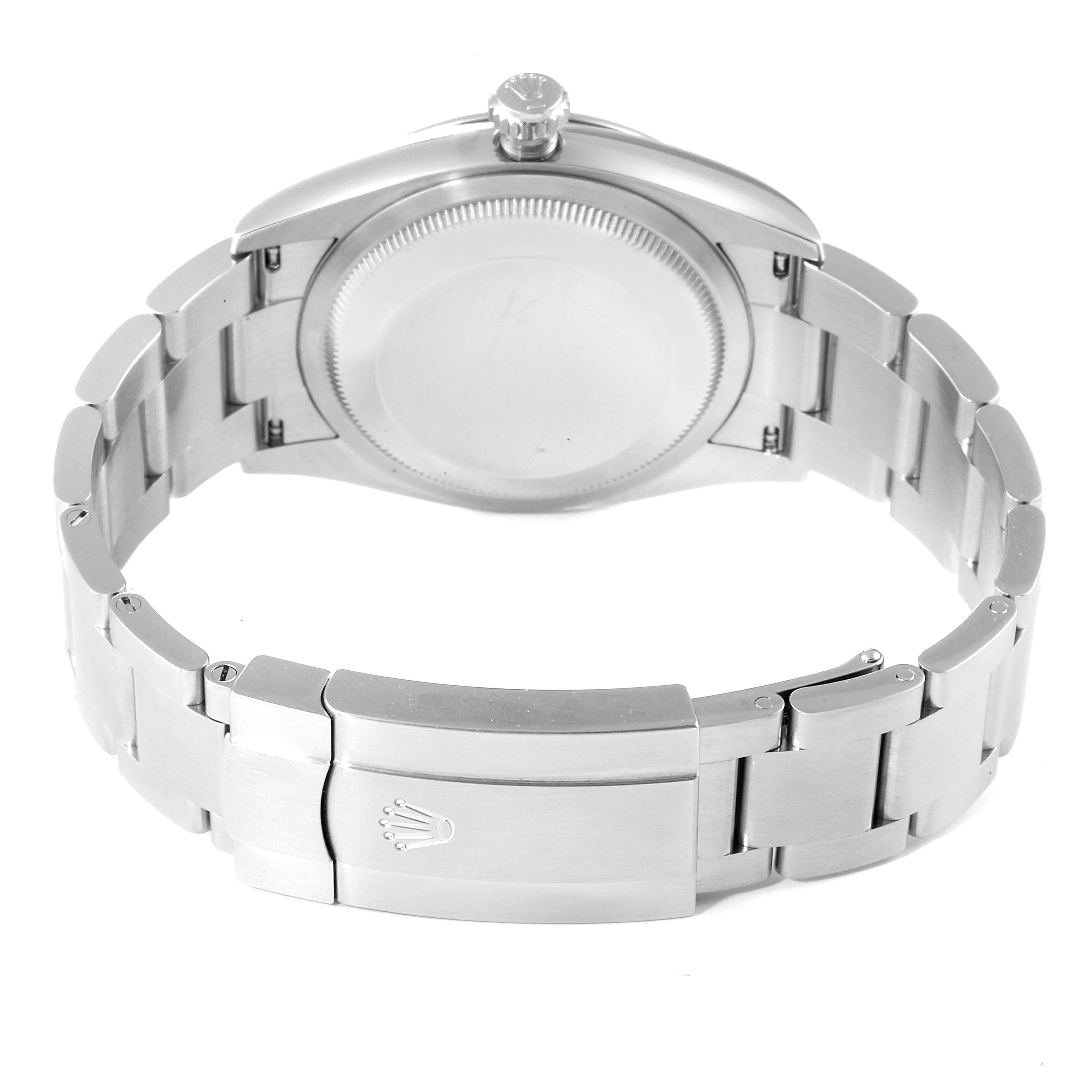 The image shows the back view and bracelet of a Rolex Oyster Perpetual 126000 Men's Stainless Steel Silver Dial 126000 Men's Stainless Steel Silver Dial watch.