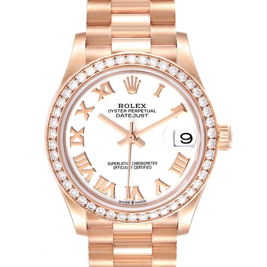 Rolex President Datejust Midsize 31 Rose Gold Diamond Watch 278285 Unworn SwissWatchExpo