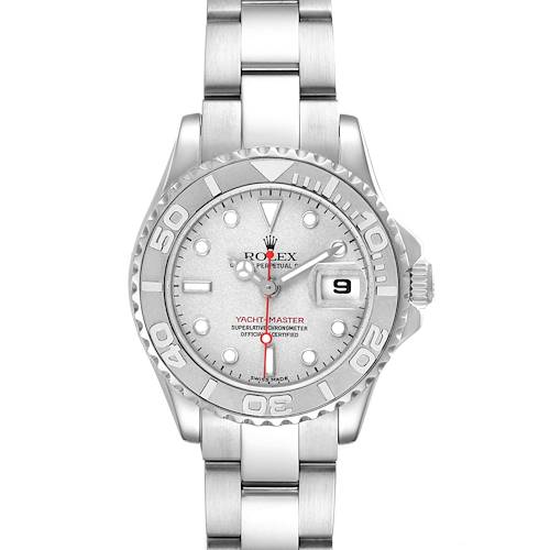Photo of Rolex Yachtmaster 29 Steel Platinum Dial Bezel Ladies Watch 169622 Papers