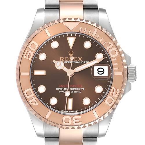 Photo of Rolex Yachtmaster 37 Midsize Steel Rose Gold Mens Watch 268621 Box Card