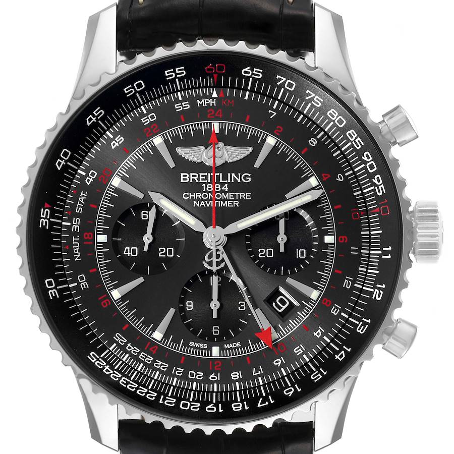 Breitling Navitimer GMT Stratos Grey Limited Edition Mens Watch AB0441 Box Card SwissWatchExpo
