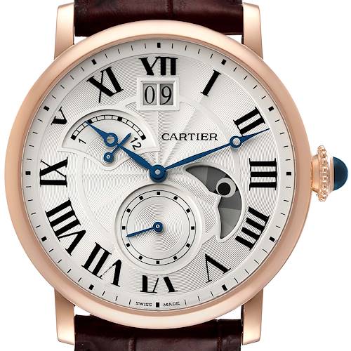 Photo of Cartier Rotonde Retrograde GMT Time Zone Rose Gold Mens Watch W1556240 Box Papers