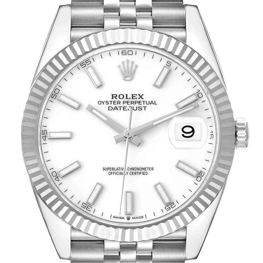 Rolex Datejust 41 White Dial Steel Mens Watch 126334 Box Card SwissWatchExpo