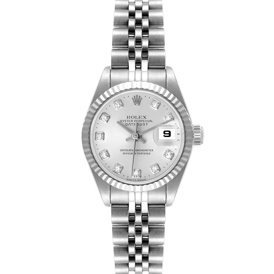 Rolex Datejust Steel White Gold Diamond Dial Ladies Watch 79174 Box Papers SwissWatchExpo
