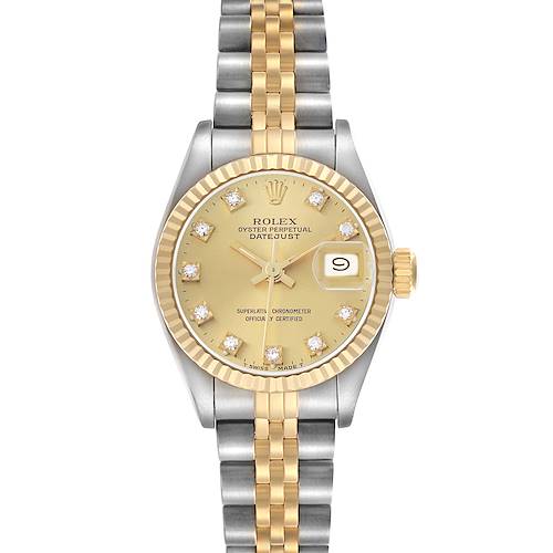 Photo of Rolex Datejust Steel Yellow Gold Diamond Dial Ladies Watch 69173